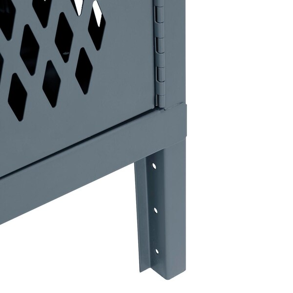Global Industrial Ventilated Door Locker, 12 in W, 18 D, 78 in H, Dark Gray 493748GY - main